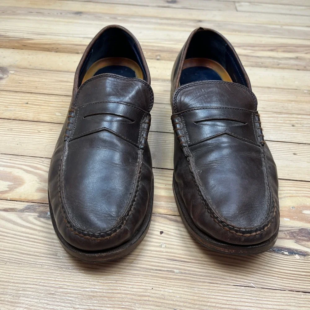 Cole Haan Mens Pinch Penny Loafer Dark Brown Leather preppy office Size 9 flats